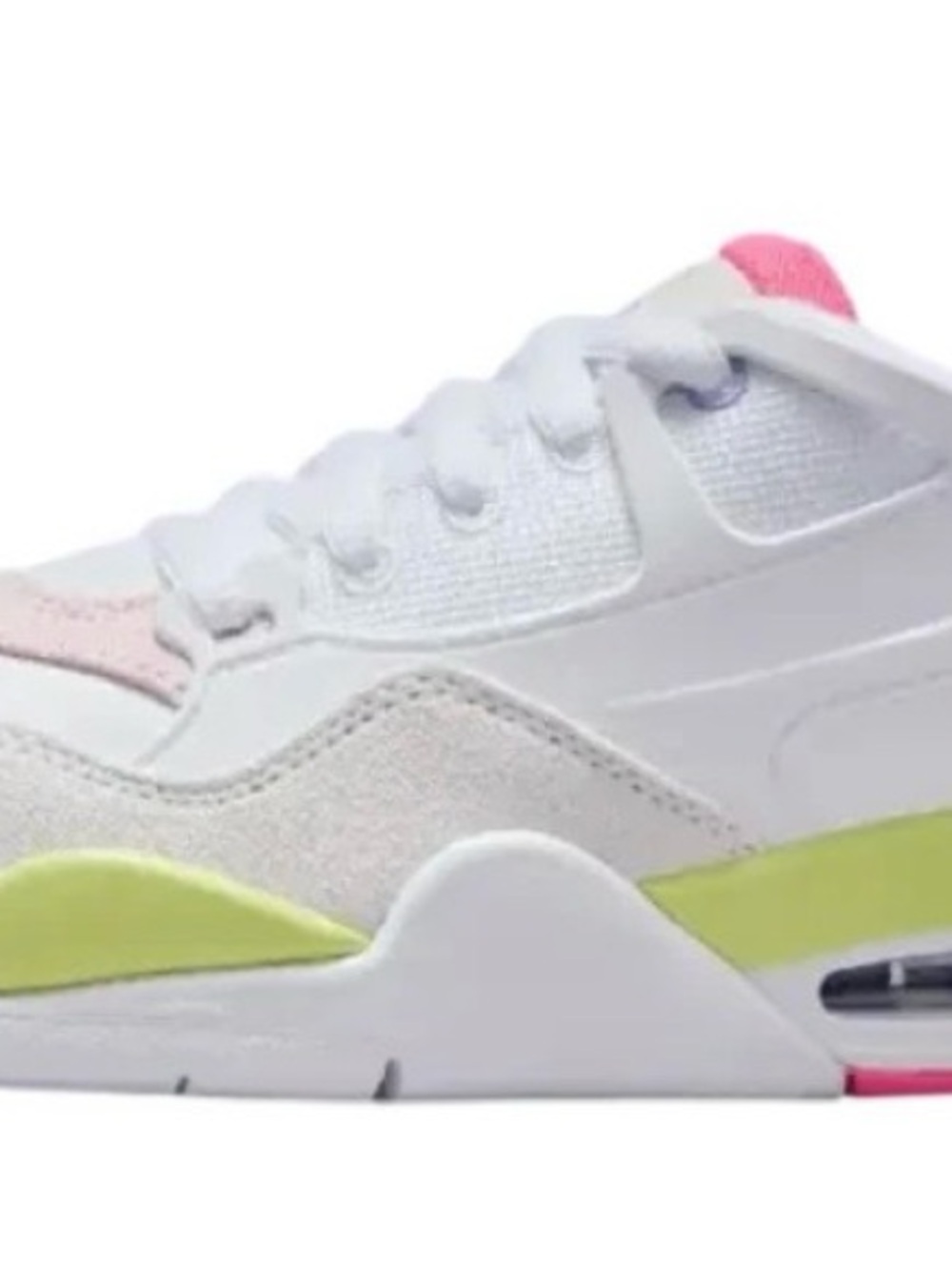 Kids White and Pink Athletic Sneakers